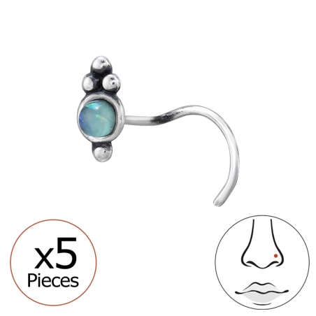 5 db Kerek orr piercing  - 925 Ezüst Orrpiercing