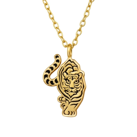  Tigris aranyozott - 925 Ezüst Kő Nélküli Nyakláncok