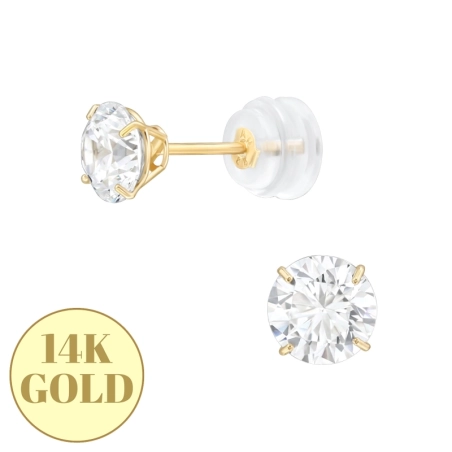 5mm 4 Fogas 7A - 14K Arany Gold Earrings