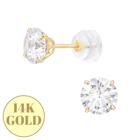 6mm 4 Fogas 7A - 14K Arany Gold Earrings