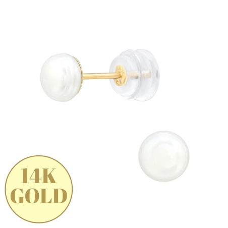 Arany gyönggyel 5mm - 14K Arany Gold Earrings