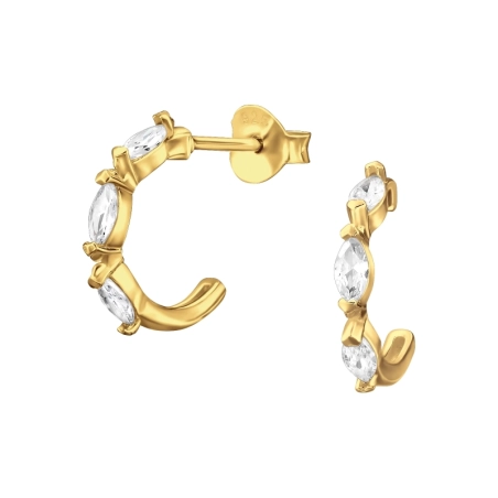 Arany Marquise Zirkonia-val - 925 Ezüst Cirkónia Stift Fülbevaló