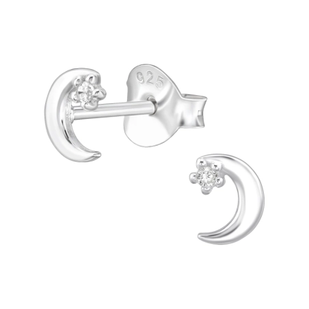 Hold - 925 Ezüst Cirkónia stift fülbevaló