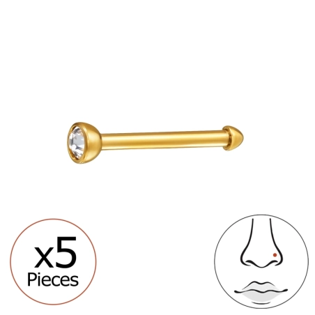 2mm egyenes (20G) orr piercing x 5 db - Titán Titanium Nose Jewelry