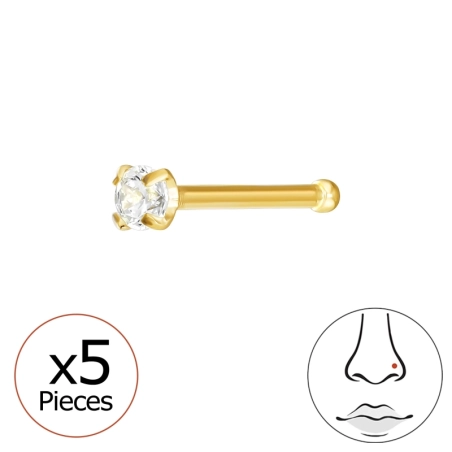 2mm egyenes (20G) orr piercing x 5 db - Titán Titanium Nose Jewelry