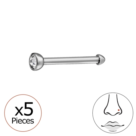 2mm egyenes (20G) orr piercing x 5 db - Titán Titanium Nose Jewelry