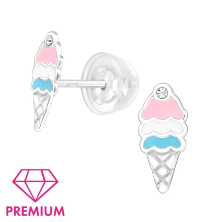 Jégkrém ezüst prémium* fülbevaló - 925 Ezüst Színes Fülbevalók