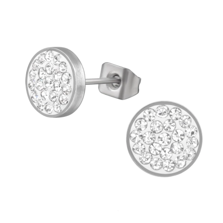 8 mm kör kristállyal - 316L Sebészeti Minőségű Rozsdamentes Acél Acél Stift