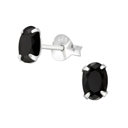 Ovális 4X6Mm stift ezüst fülbevaló - 925 Ezüst Alap Fülbevaló