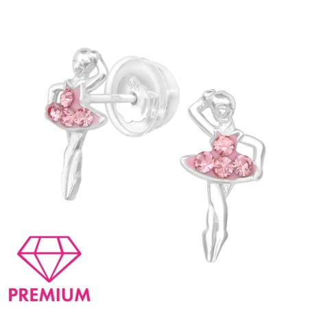 Balerina - Premium* - 925 Ezüst Fülbevalók Kristállyal