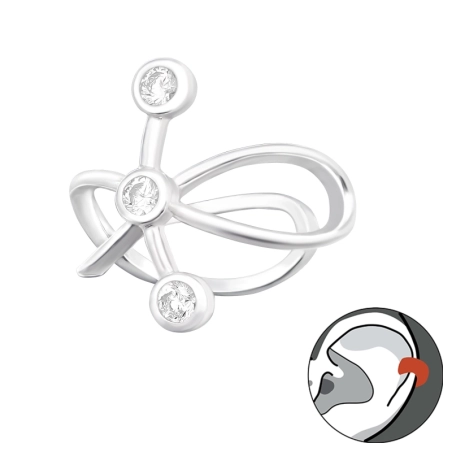 Geometriai Fülbevaló egy fülre Észer | All4silver