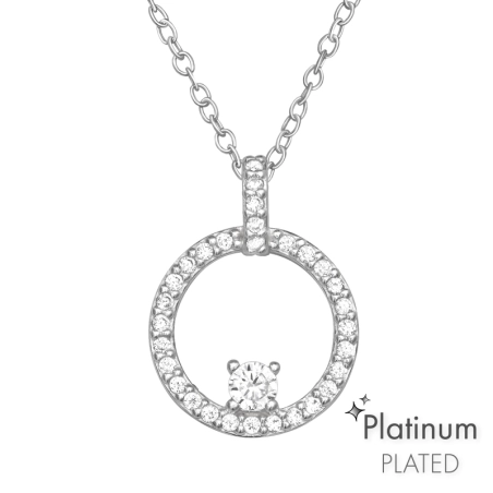 Kör cirkoniával - platinum - 925 Ezüst Cirkónia És Kristály Nyakláncok