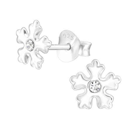 Hópehely - 925 Ezüst kristály stift fülbevaló
