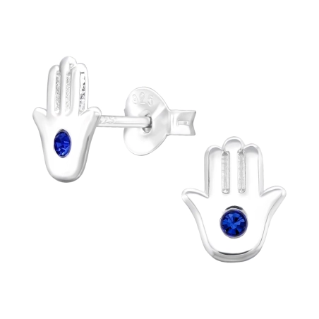 Hamsa - 925 Ezüst Fülbevalók Kristállyal