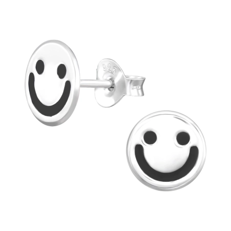 Smiley - 925 Ezüst Egyszerű Fülbevalók