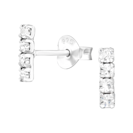Rúd - 925 Ezüst Kristály Stift Fülbevaló