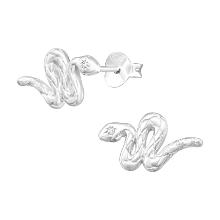 Kígyó - 925 Ezüst Cirkónia stift fülbevaló