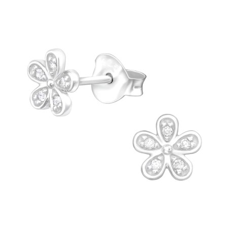 Virág Cirkónia stift fülbevaló Észer | All4silver