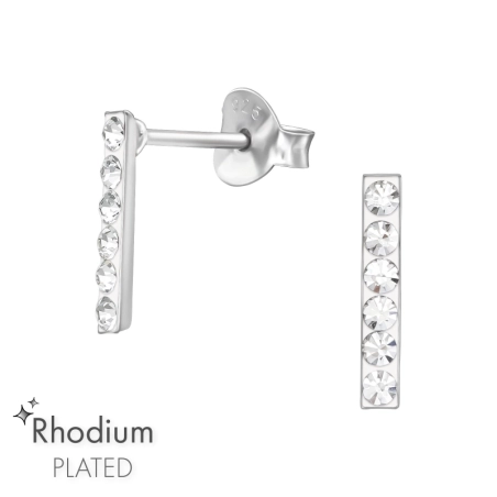 Rúd - 925 Ezüst Kristály Stift Fülbevaló