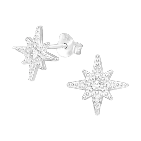 Csillag Cirkónia stift fülbevaló Észer | All4silver