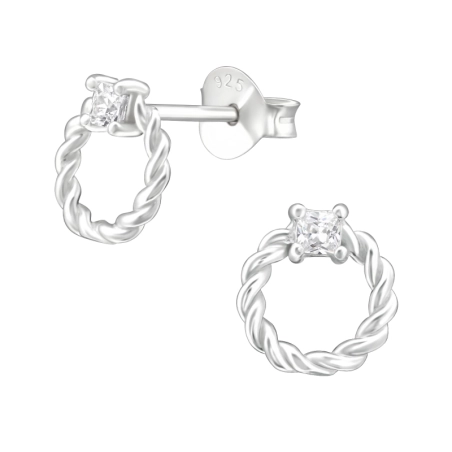 Sodrott Cirkónia stift fülbevaló Észer | All4silver