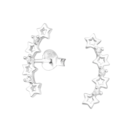 Csillag Cirkónia stift fülbevaló Észer | All4silver