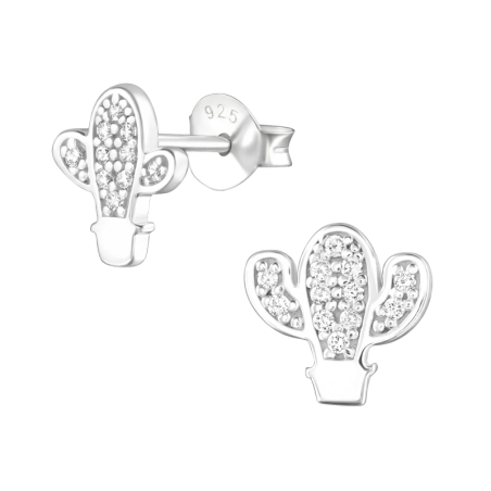 Kaktusz Cirkónia stift fülbevaló Észer | All4silver