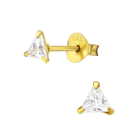 Triangle 4mm - 925 ezüst Alap fülbevaló