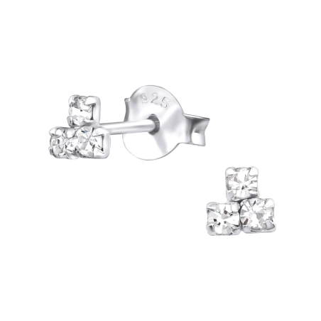 Háromszög kristály stift fülbevaló Észer | All4silver