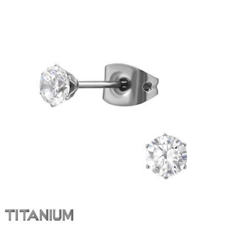 4mm Kerek - Titán Titán fülbevalók