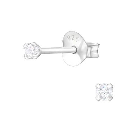 Kerek 2mm - 925 Ezüst Alap fülbevaló