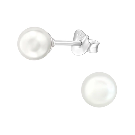 Szintetikus 6mm Stift fülbevaló gyönggyel Észer | All4silver