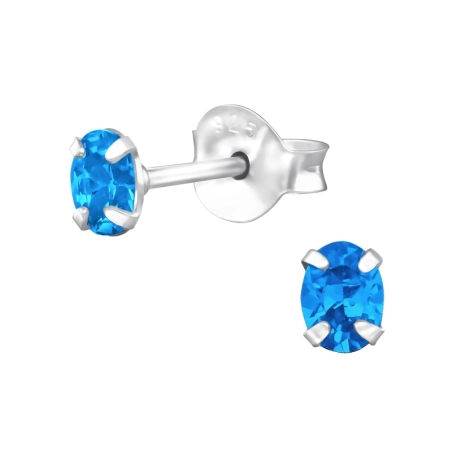Ovális 3x4mm - 925 Ezüst Alap Fülbevaló