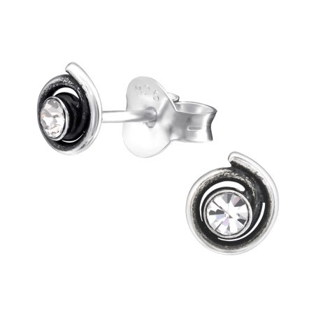 Spirál kristály stift fülbevaló Észer | All4silver