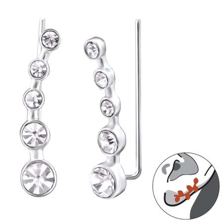Ezüst Kerek Fülbevaló egy fülre Észer | All4silver