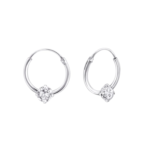 Ezüst Ezüst 12mm Kerek Karika fülbevaló Észer | All4silver