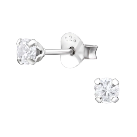 Ezüst Kerek 4mm - 925 Ezüst Alap fülbevaló