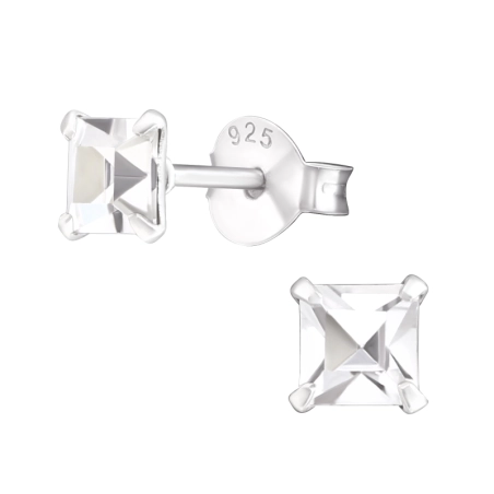 Ezüst Négyzet  4mm Alap fülbevaló Észer | All4silver