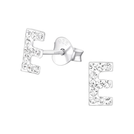 Ezüst első e kristály stift fülbevaló Észer | All4silver