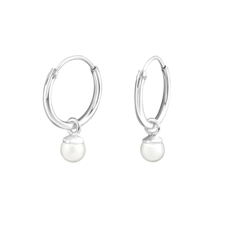 Ezüst Ezüst 12mm Gyöngyös Karika fülbevaló Észer | All4silver