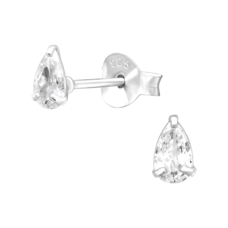 Ezüst Körte 3x5mm - 925 ezüst Alap fülbevaló