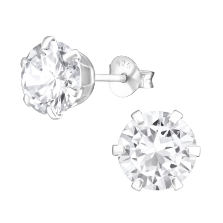 Ezüst Kerek 8mm Alap fülbevaló Észer | All4silver