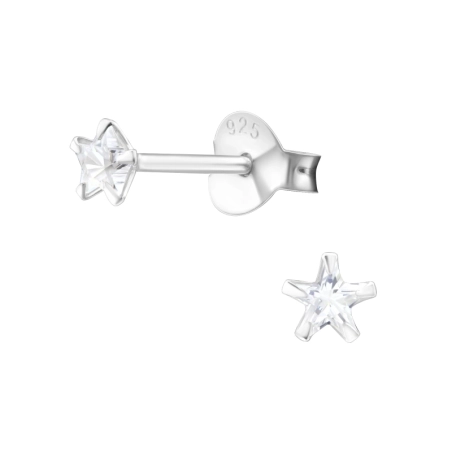 Ezüst Csillag 3mm - 925 Ezüst Alap fülbevaló