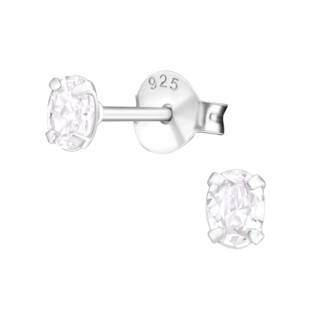 Ezüst Ovális 3x4mm Alap fülbevaló Észer | All4silver