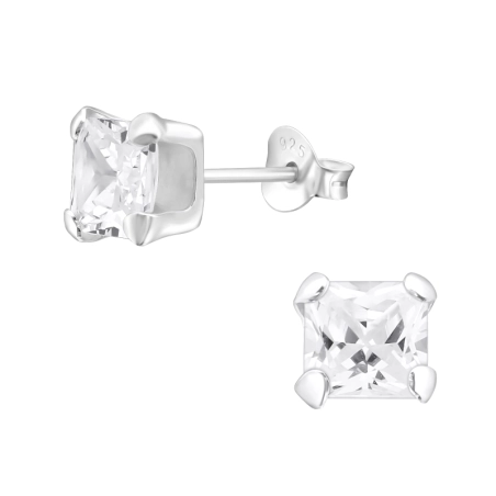 Ezüst Négyzet  6mm Alap fülbevaló Észer | All4silver