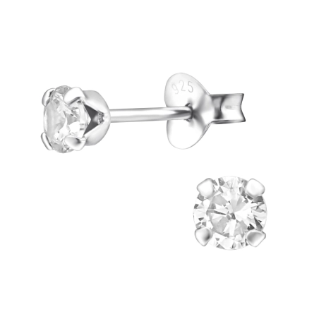 Ezüst Kerek 4mm Alap fülbevaló Észer | All4silver