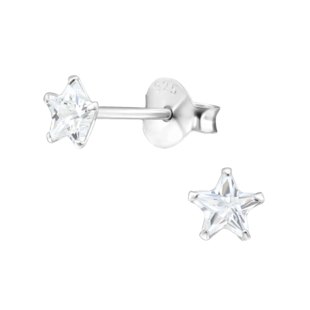 Ezüst Csillag 4mm Alap fülbevaló Észer | All4silver