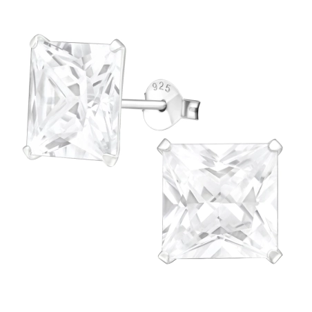 Ezüst Négyzet 10mm Alap fülbevaló Észer | All4silver