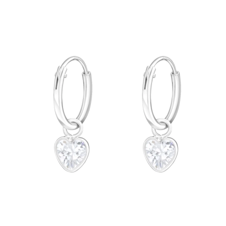 Ezüst Ezüst 12mm Hoops Heart Karika fülbevaló Észer | All4silver