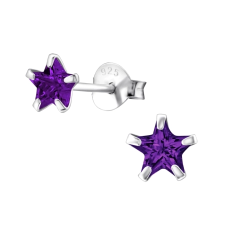 Ezüst Csillag 5mm - 925 Ezüst Alap fülbevaló